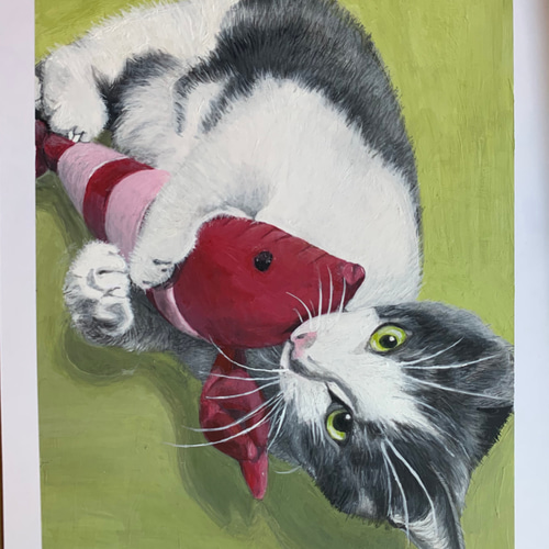 まぁちむ様オーダー品 猫 似顔絵 A5 A4 アクリル画 絵画 大橋昭子 通販 