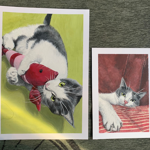 まぁちむ様オーダー品 猫 似顔絵 A5 A4 アクリル画 絵画 大橋昭子 通販 