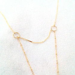 16kgp feather & crystal quartz long necklace 3枚目の画像