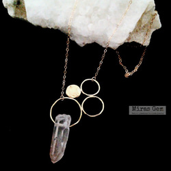 14kgf bubbles crystal quartz necklace 1枚目の画像