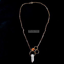 14kgf bubbles crystal quartz necklace 2枚目の画像