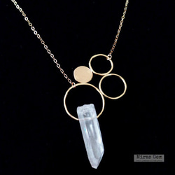 14kgf bubbles crystal quartz necklace 3枚目の画像