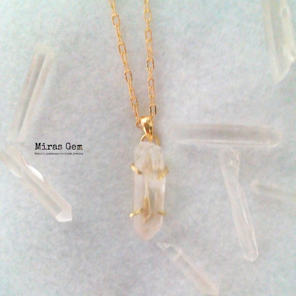 16kgp crystal quartz necklace 3枚目の画像