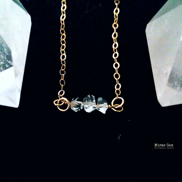 14kgf herkimer diamonds necklace 2枚目の画像