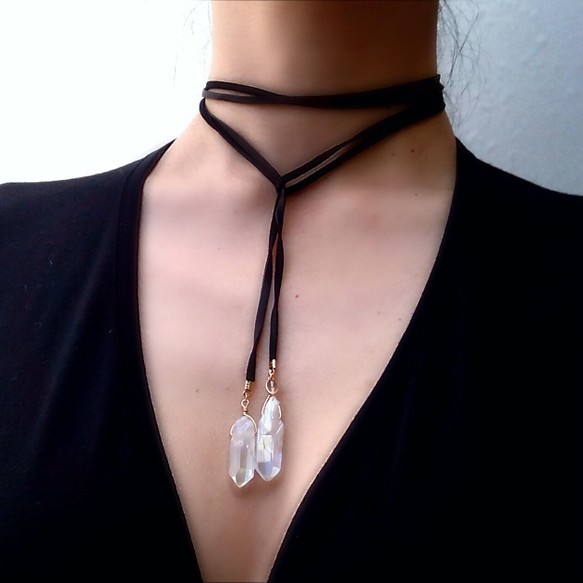 Deer skin leather rope necklace 1枚目の画像