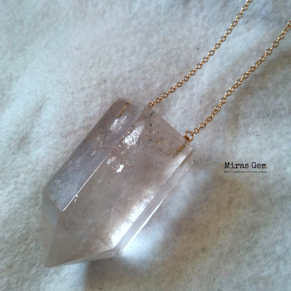 Big crystal quartz necklace 4枚目の画像