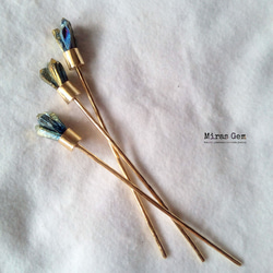 Peacock green hair stick 1枚目の画像