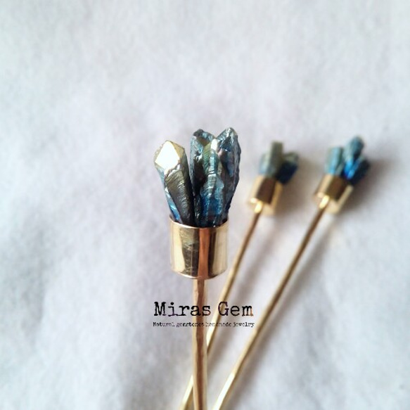 Peacock green hair stick 3枚目の画像