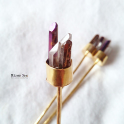 Purple and gold crystal hair stick 3枚目の画像