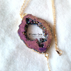 Purple metalic druzy necklace 1枚目の画像