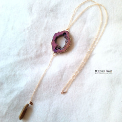 Purple metalic druzy necklace 2枚目の画像