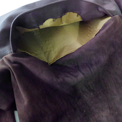 Brawn leather natural raw edge bag　サンプル訳ありセール品 4枚目の画像