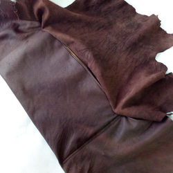 Brawn leather natural raw edge bag　サンプル訳ありセール品 5枚目の画像