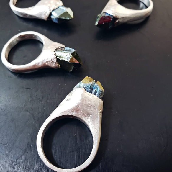 ​SV925 titanium quartz ring 01 7枚目の画像