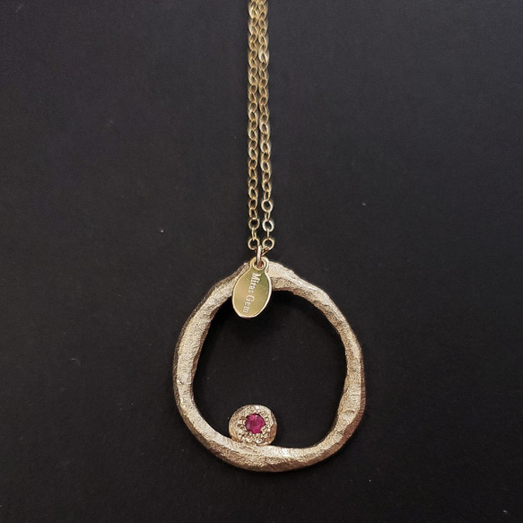 ​​Circle one point gemstone necklace -宝石選択可‐ 1枚目の画像