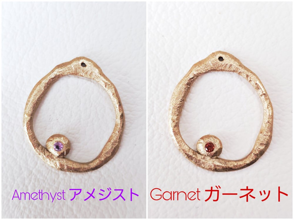 ​​Circle one point gemstone necklace -宝石選択可‐ 8枚目の画像