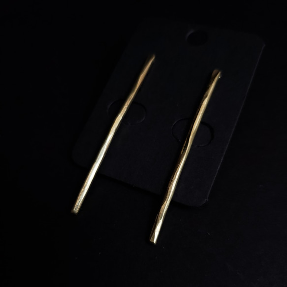 brass stick studs earrings 2枚目の画像