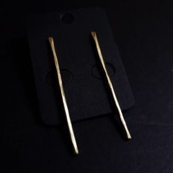 brass stick studs earrings 3枚目の画像