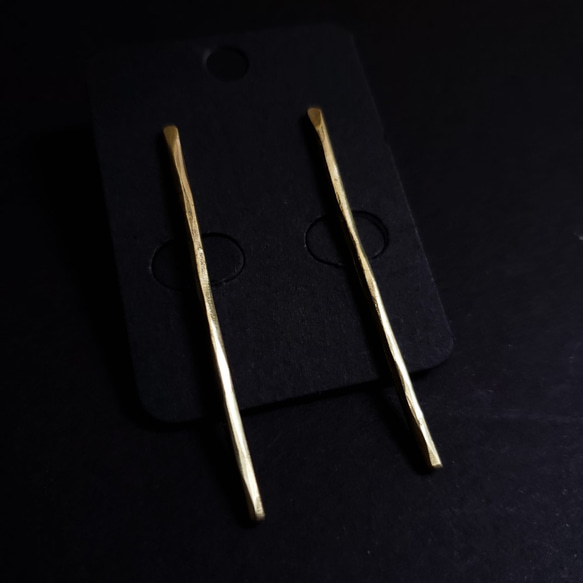 brass stick studs earrings 3枚目の画像