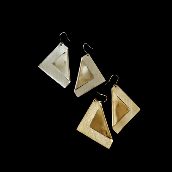 Origami earrings -2 colors- 2枚目の画像