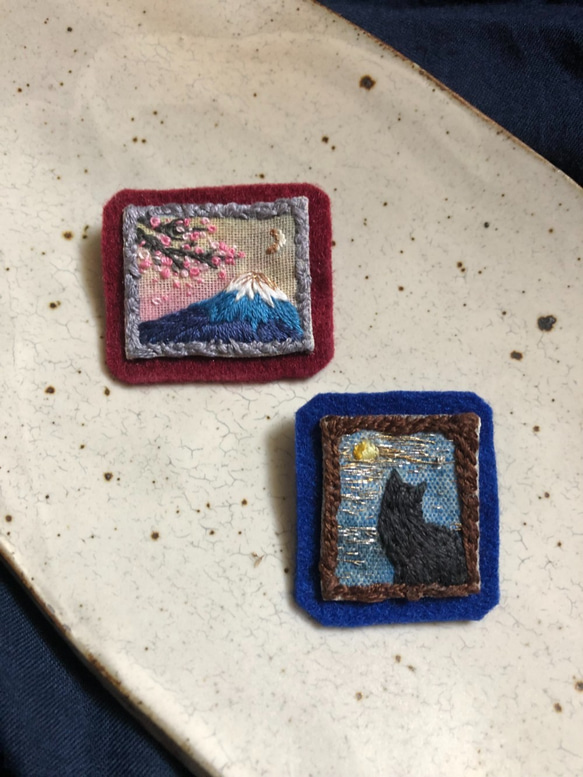 「海の刺繡ミニチュアブローチピンを見る日」 3枚目の画像