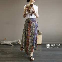 ボヘミア風 スカート 夏　お洒落なデザイン 2枚目の画像