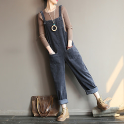 美品】ARMEN アーメン デニム リネン 麻 サロペット ブルー