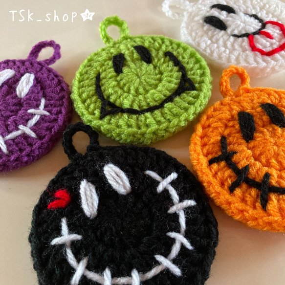 アクリルたわし エコたわし ガーランド コースター Halloween