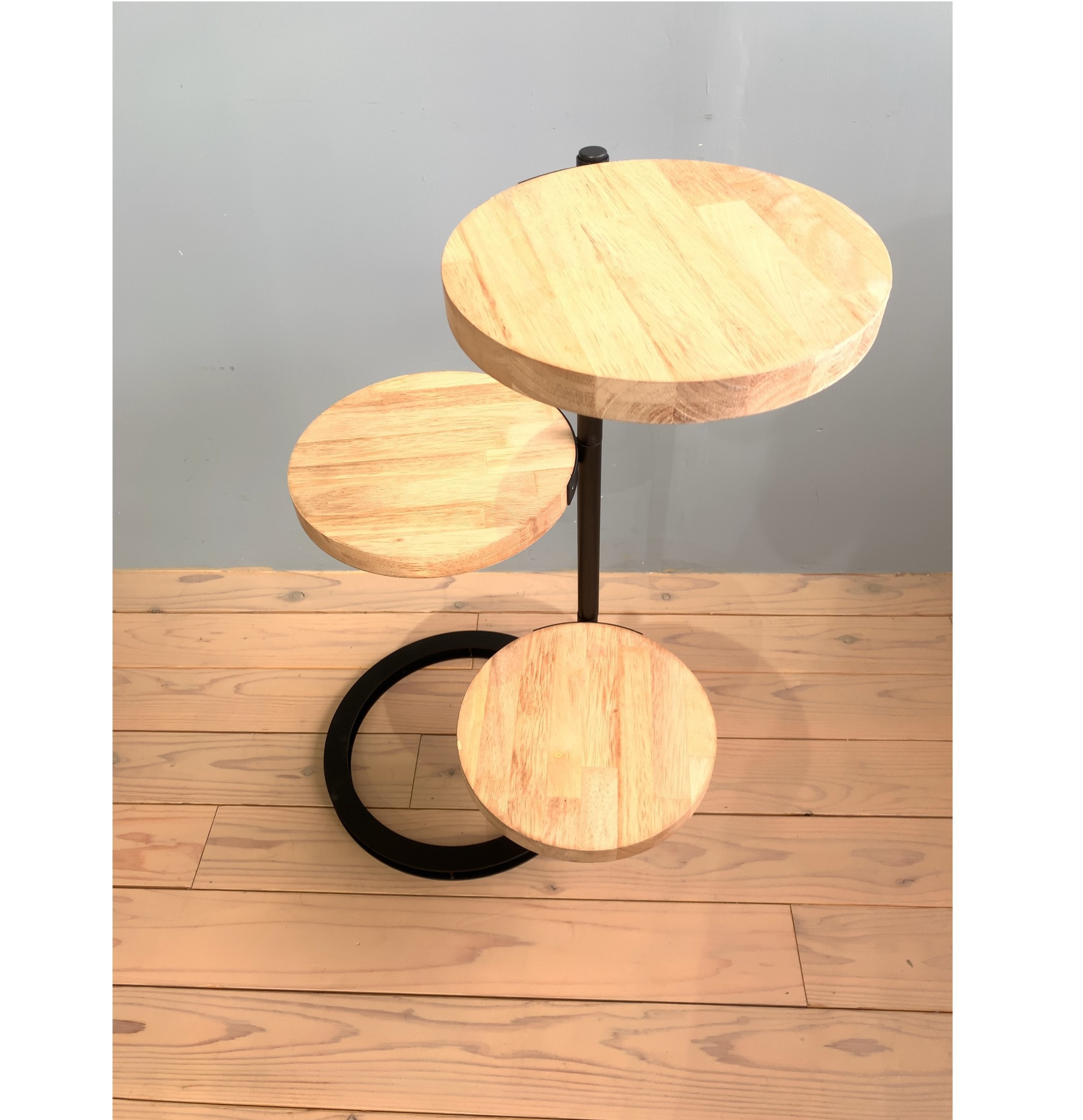 360度回転ラック 3段 アイアン家具 カフェ風 漢前 植物棚