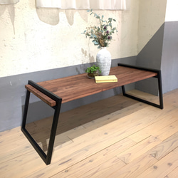 アイアン製ローテーブル　リビング　カフェ　インダストリアル　シンプル　ビス不用　キャンプ　アウトドア　観葉植物 2枚目の画像