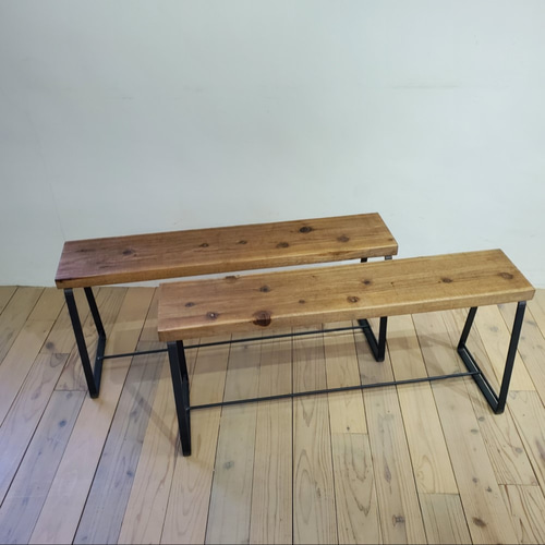 ▽期間限定▽カフェ風アイアン&woodのベンチ お家カフェ 男前
