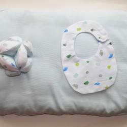 【出産祝い】赤ちゃんのトッポンチーノセット - オーガニックコットン（サックスブルー） 2枚目の画像