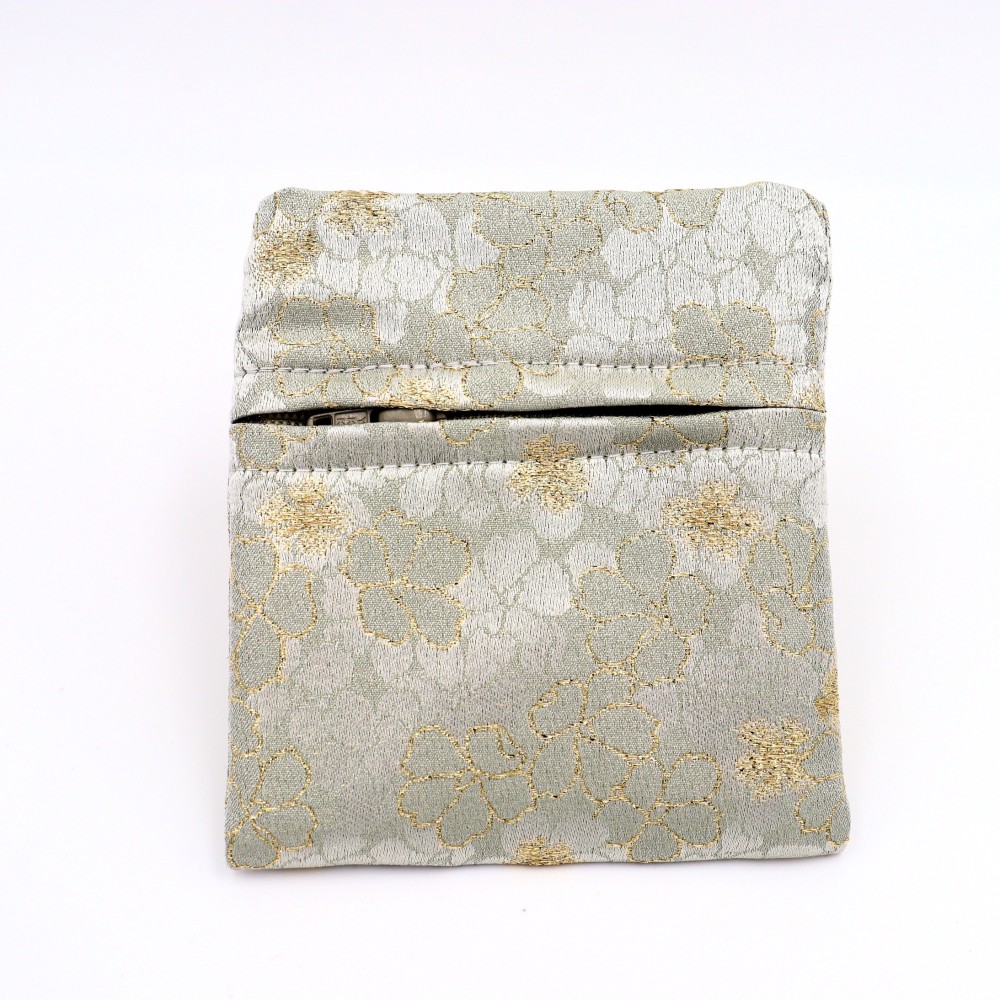 京の錦織　光峯錦織工房　花の紋様を楽しむ　花の柄　夾竹桃　ポケット財布