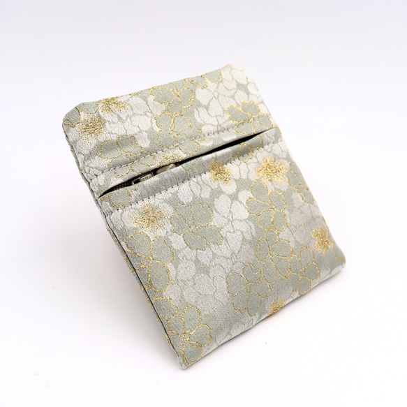 京の錦織　光峯錦織工房　花の紋様を楽しむ　花の柄　夾竹桃　ポケット財布 2枚目の画像