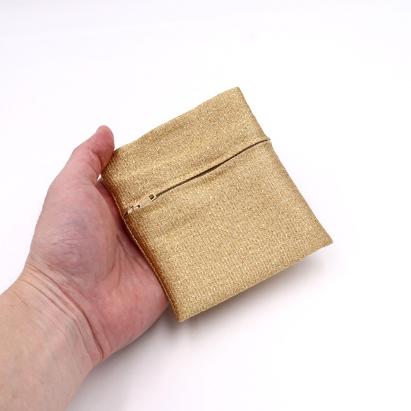 京の錦織　光峯錦織工房　紋様と風合いを楽しむ　畳の柄　ポケット財布 11枚目の画像