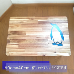 ペンギン テーブル 受注制作 ミニテーブル　木製 テーブル レジン リバーテーブル   ローテーブル 5枚目の画像