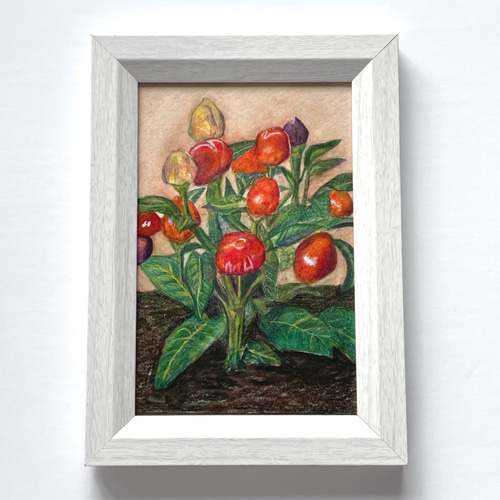 絵画 とうがらし 五色唐辛子』インテリアアート 版画 LUCKEYPEN工房（kunken） 通販