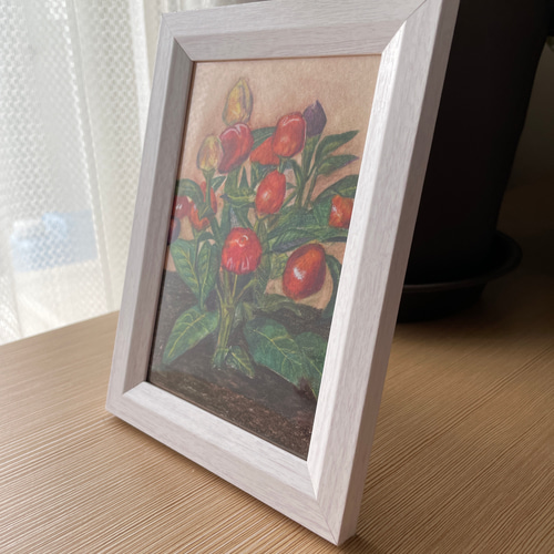 絵画 とうがらし 五色唐辛子』インテリアアート 版画 LUCKEYPEN工房（kunken