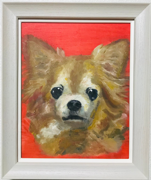 ペット肖像画（額縁・額装・送料込み） ＃A4サイズ ＃原画＃一点物  