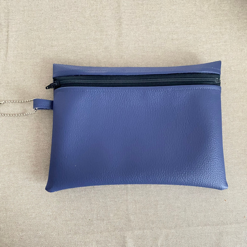 送料無料】耐アルコール フェイクレザー ポーチ ネイビー 紺色 ポーチ