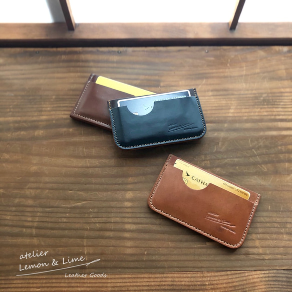 ホーウィンシェルコードバンのカードホルダー / Card Holder (2-slot), Horween【受注製作】 4枚目の画像