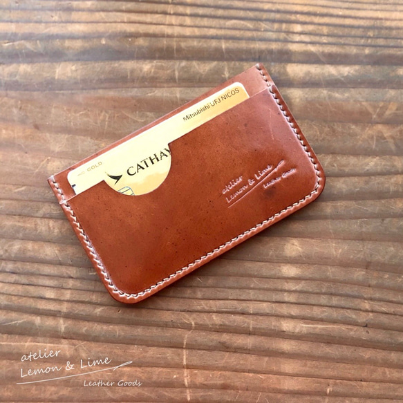 ホーウィンシェルコードバンのカードホルダー / Card Holder (2-slot), Horween【受注製作】 5枚目の画像