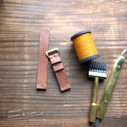 ホーウィンシェルコードバンで作った時計ベルト / Shell Watch Strap, Horween【受注製作】 3枚目の画像