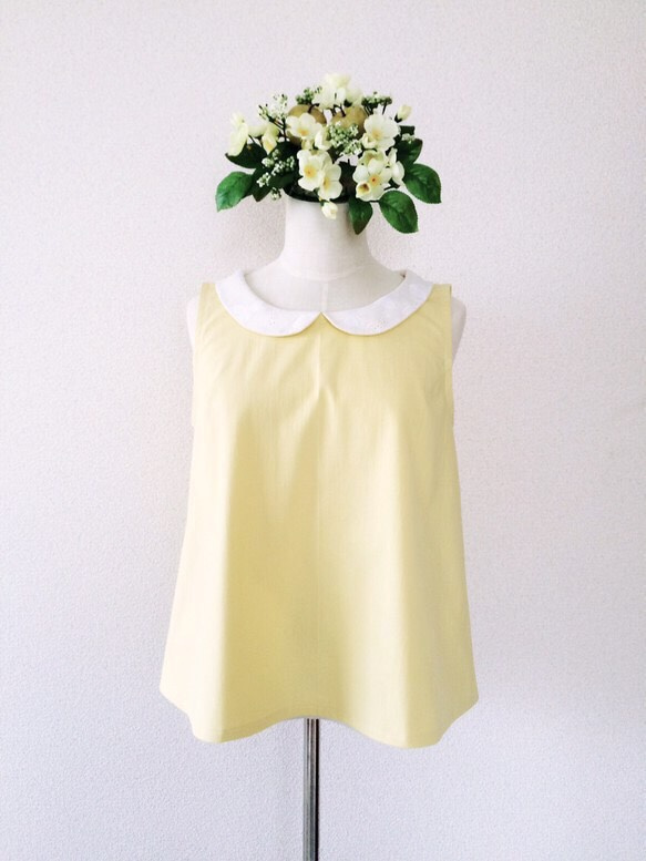 LACE COLLAR TOP (YELLOW) 2枚目の画像