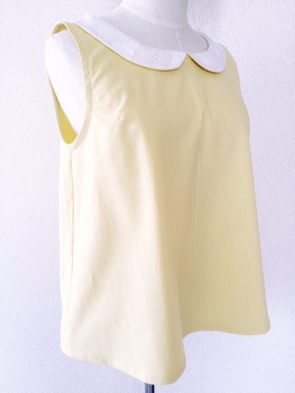 LACE COLLAR TOP (YELLOW) 3枚目の画像