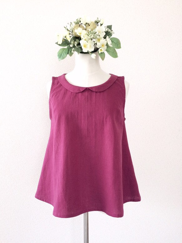 SIMPLE FLARE TOP (WINE) 2枚目の画像