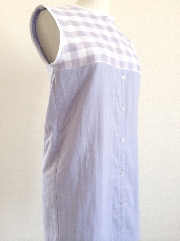 LAVENDER CHECK DRESS 2枚目の画像