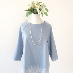 LACE HONEYMOON TOP (BLUE) 1枚目の画像