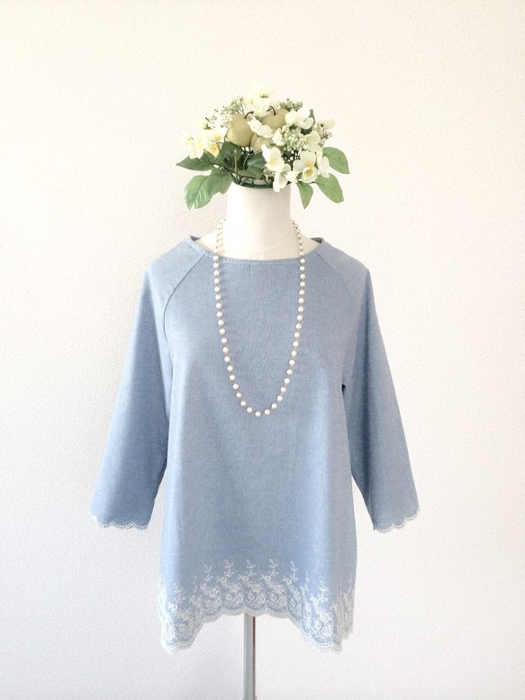 LACE HONEYMOON TOP (BLUE) 1枚目の画像