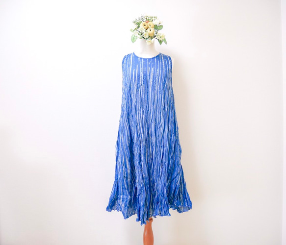 TIE-DYE BLUE DRESS 1枚目の画像